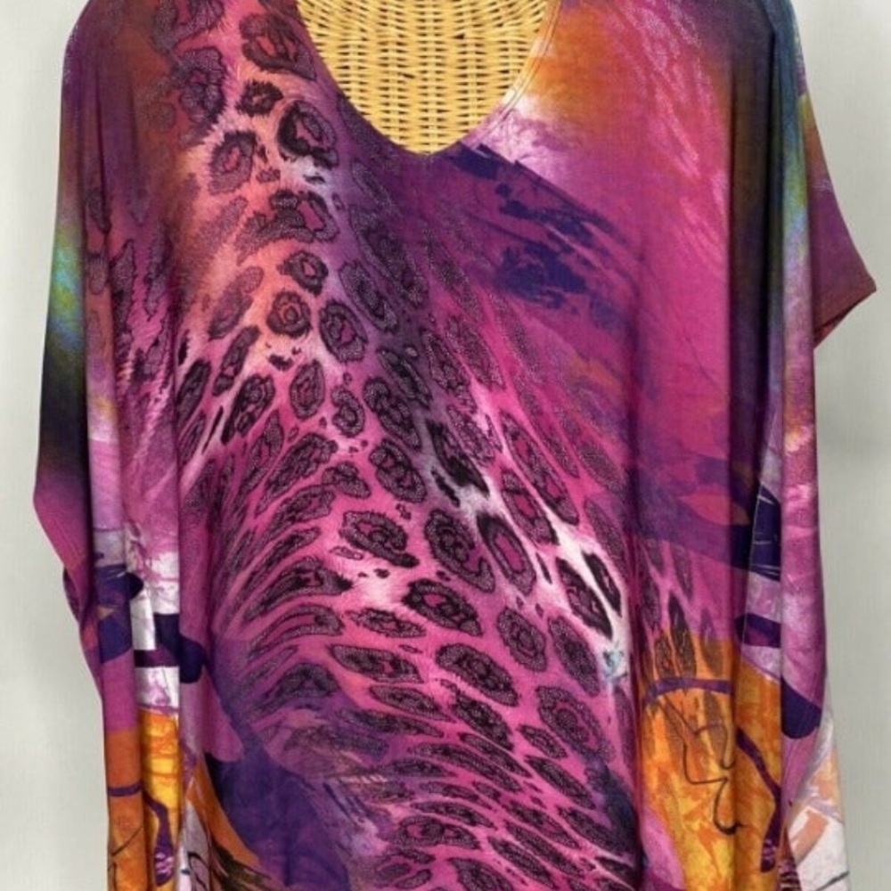 Vibrant Multicolor Kaftan Dress Swim Coverup
L